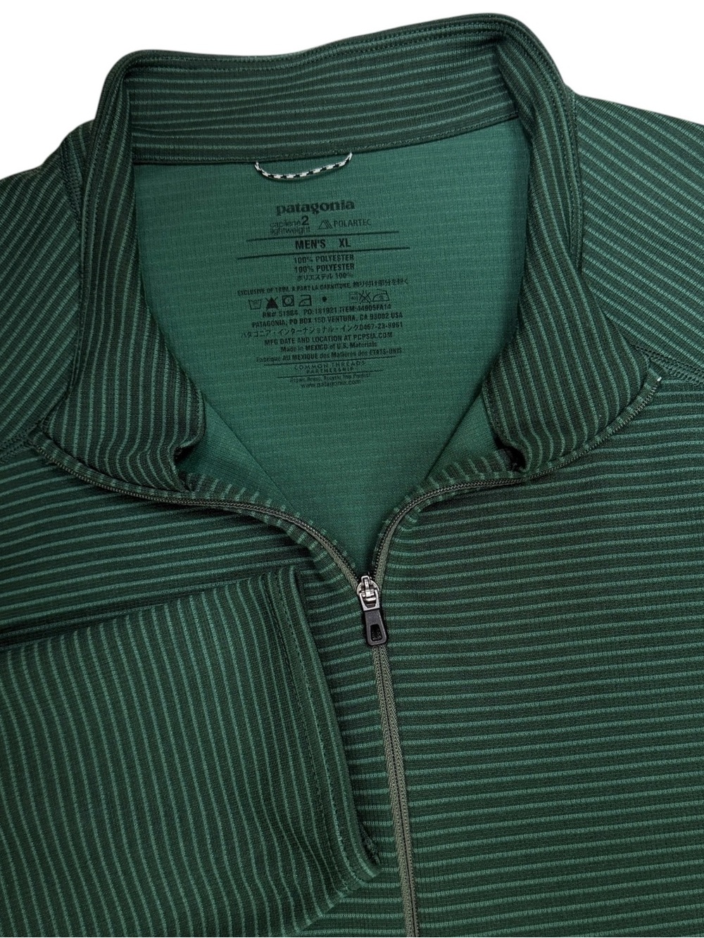 Patagonia Capilene Cool Daily Mens XL Green Lightweight Zip Long Sleeve Pullover